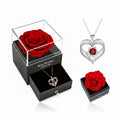 Permanent Rose Gift Box with Pendant Neclace